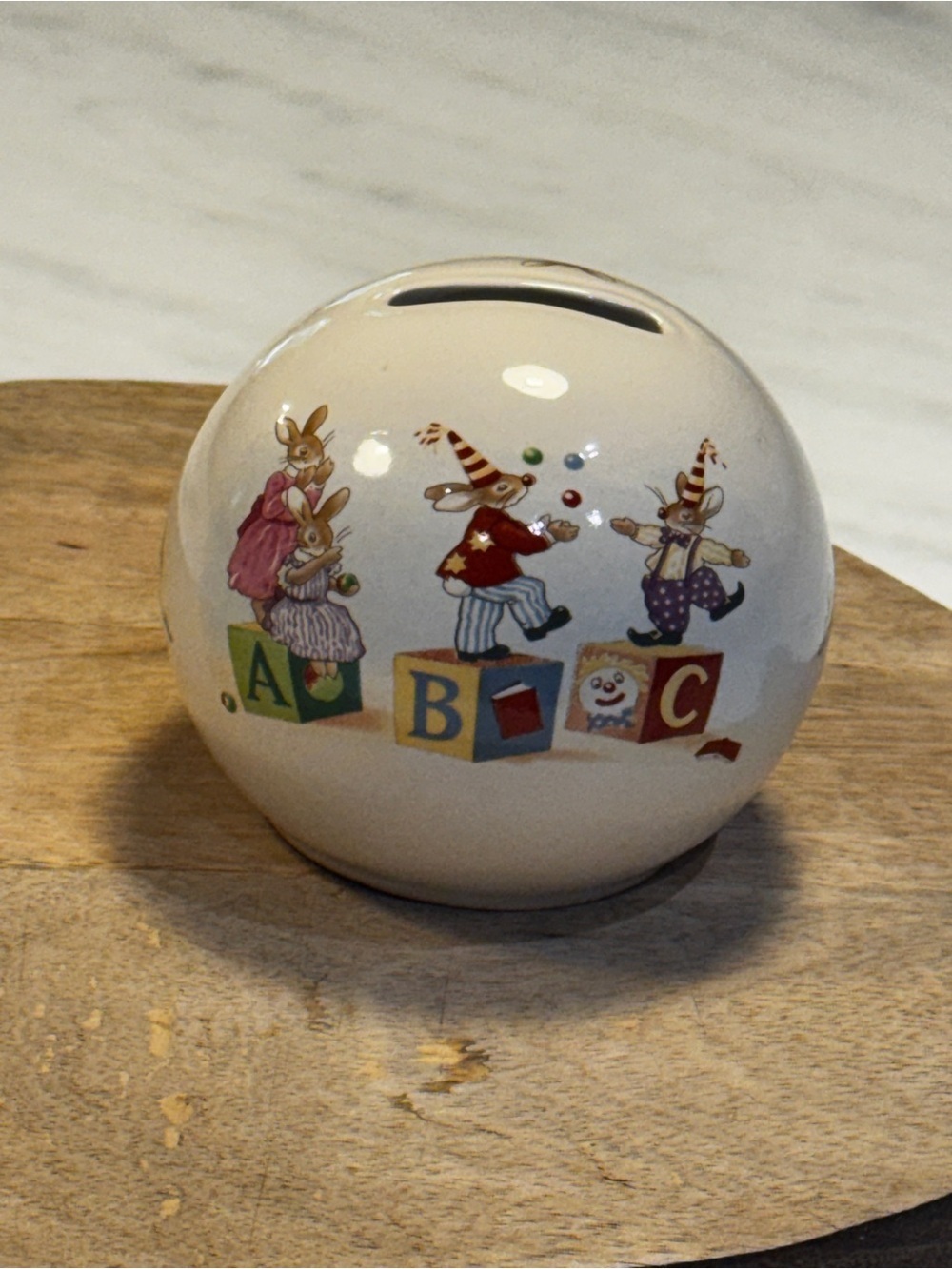 VINTAGE "BUNNYKINS"  ROYAL DOULTON ABC MONEY BALL BANK